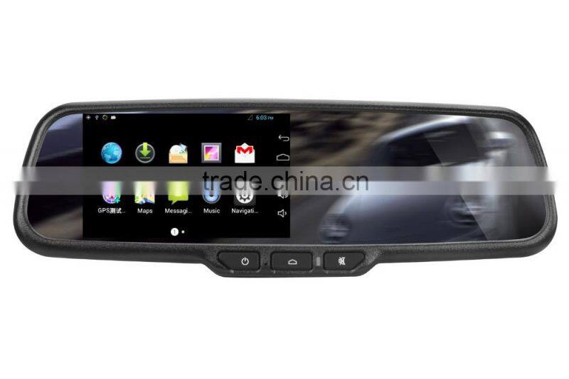 Multifunctional Gps navigation car rear view mirror with full hd dual records and wifi