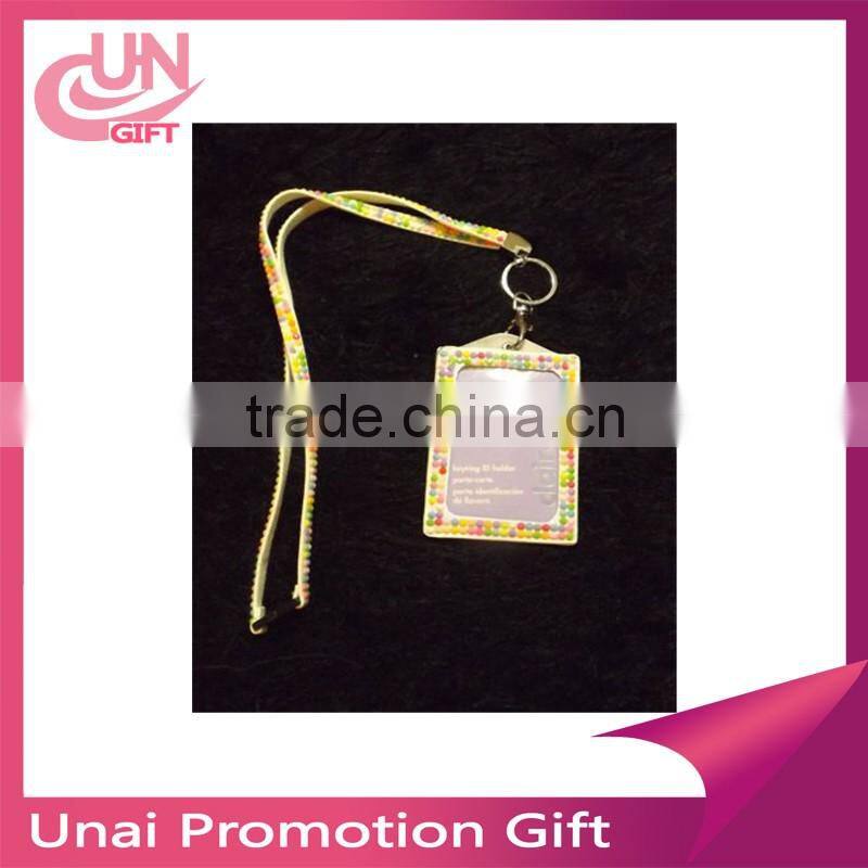 Bling Bling Rhinestone Lanyard With Vertical ID Badge Holder