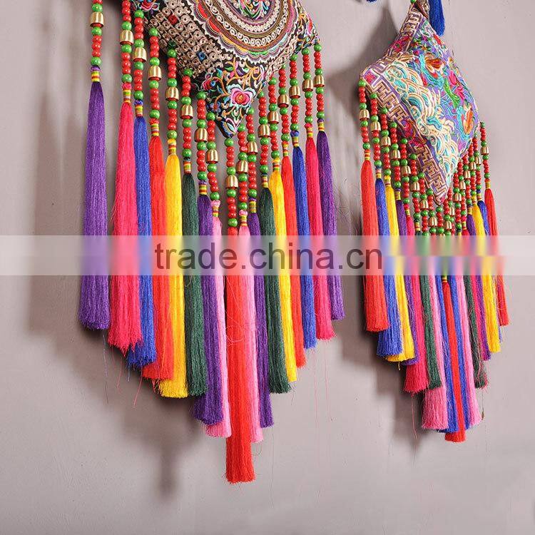 2016 new arrival special embroidery pendant Canvas decoration pendant with tassels