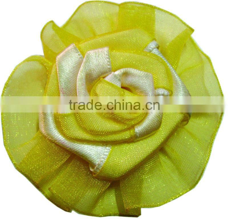 Handmade satin ribbon flower for hair accessories hair flower
