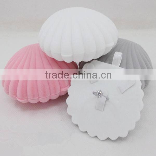 Velvet shell shape box shell ring box velvet packaging box ring box
