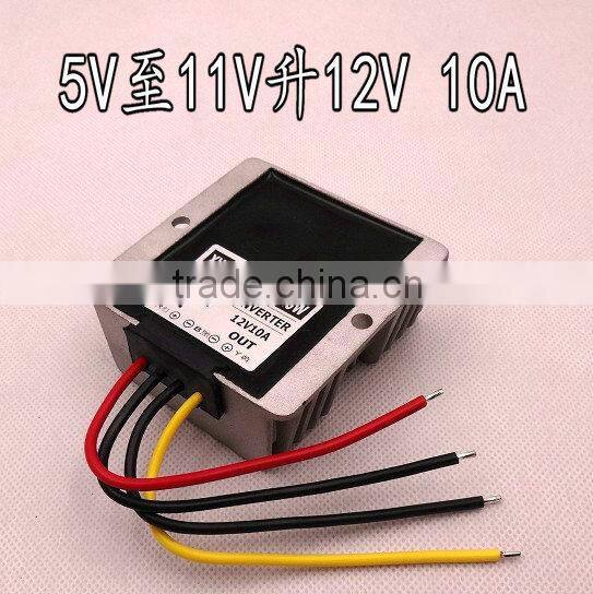 Waterproof DC-DC Converter 5V~11V Step Up to 12V Power Supply Module 10A Grey