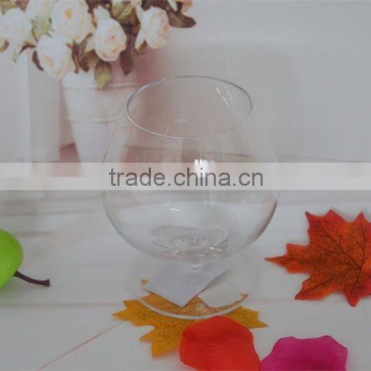 Transparent Stemmed Glass Ice Cream Cup with Pattern