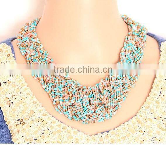 Hot Selling Beads Choker Vintage Chunky Pendant Statement Necklace Women Necklaces & Pendants Fashion Necklaces for Women 2014