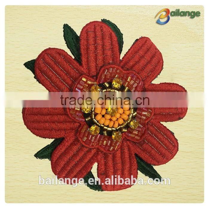 Wholesale brand design high quality beaded embroidery patches