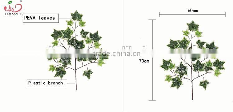 Yiwu factory wholesale indoor decoration plastic artificial green thatch leaves