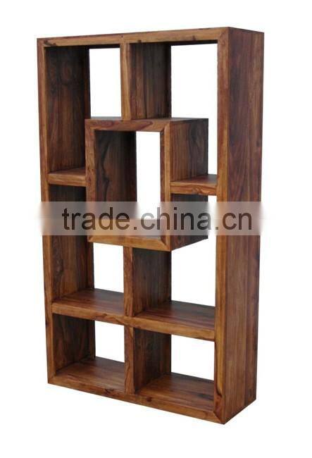 Sheesham Wood Tall Display Shelf Yoga Range
