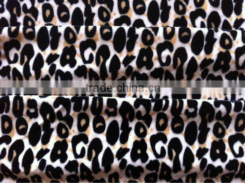 leopard-print stretch velvet fabric