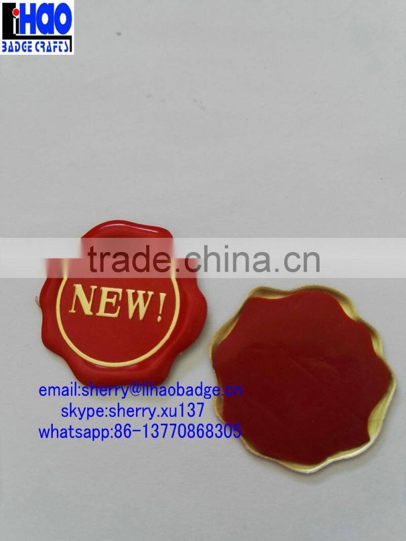 Red color Gold logo embossed wax seal stickers