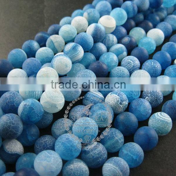 1string 15inch string,about 38pcs,10mm round shape blue dyed weathered agate loose beads findings supplies 3110167