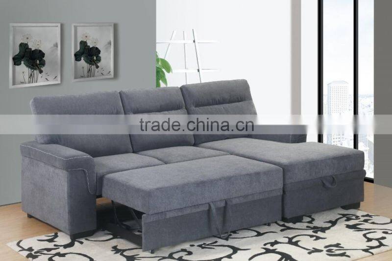 Factory price Corner sofabed with storage function and be a sofa