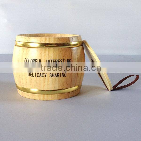 2014 Best-selling! Small wooden barrel with printing wholesale(ILF-130)