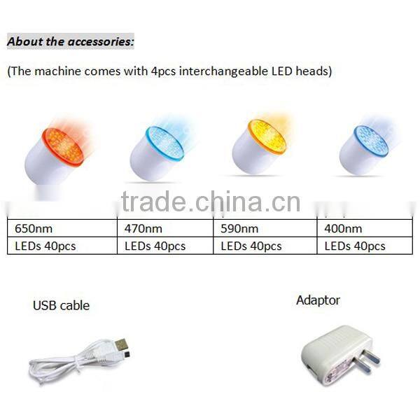 4 color led photon light therapy beauty machine with massage function for home use