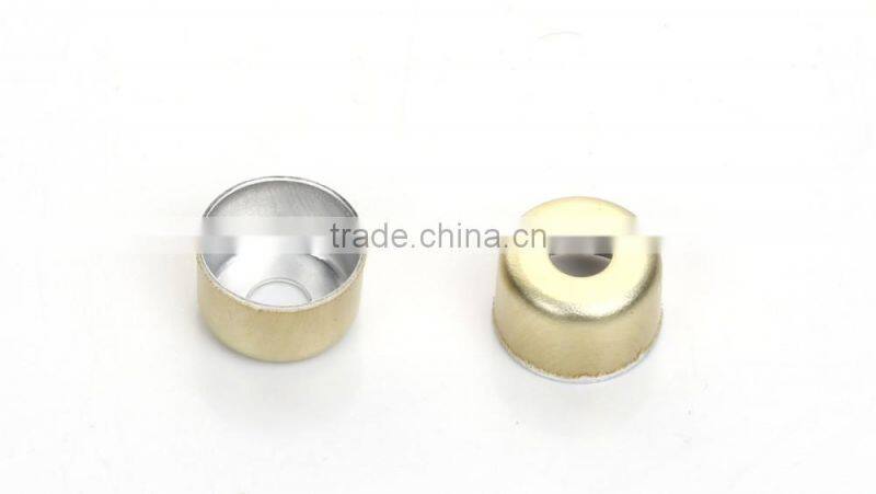 golden 8mm aluminum caps for glass injection cartridges
