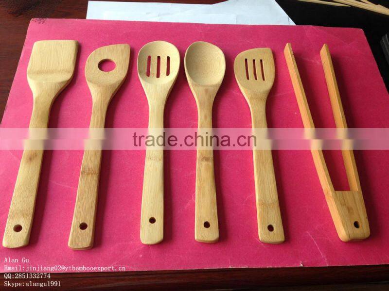 bamboo/wooden cooking utensils set with printed brand logo