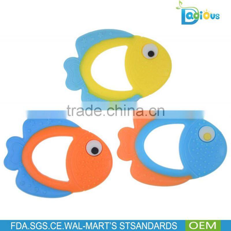 2017 Hot Sale BPA Free Food Grade Silicone Fruit Orange Baby Teether