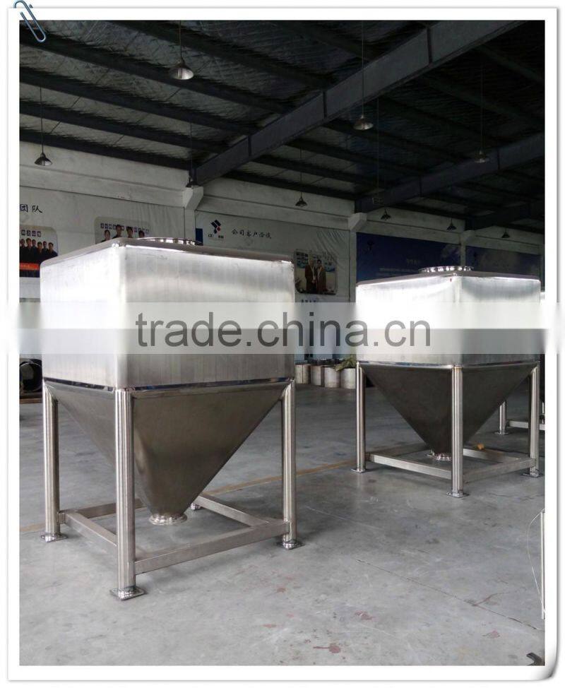 Customized High-qulity Stainless Steel SUS 304 SUS 316L Medical /Mixing Square Hopper / Turnover Hopper