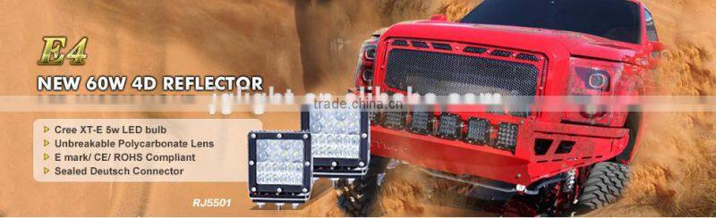 2015 waterproof ip67 high quality led lights 12v 24 volt truck lights 6 inch 60w led work light