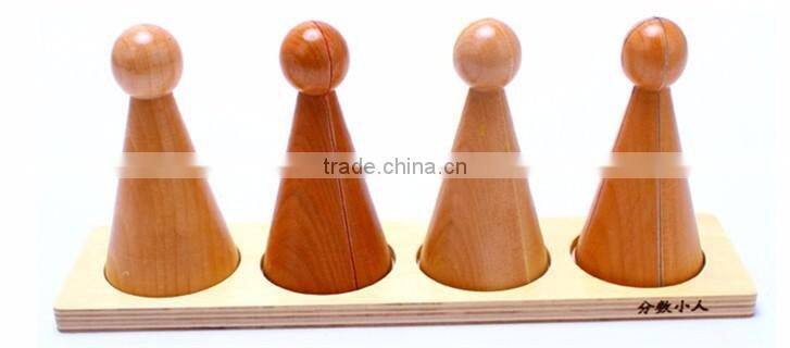 Wooden math education Montessori Fraction Skittles toy