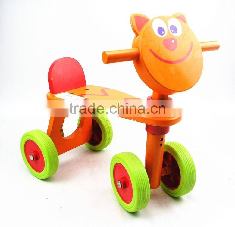 Kids learning walking ride on cat animal toy 4wheel walking bike
