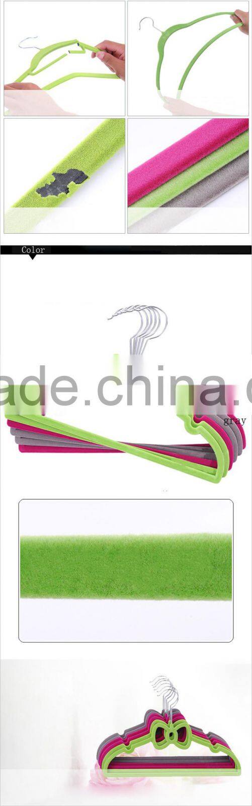 Non Slip Slim Clothes Hangers Velvet Flocking Closet Coat Organizer Housewarming bowknot