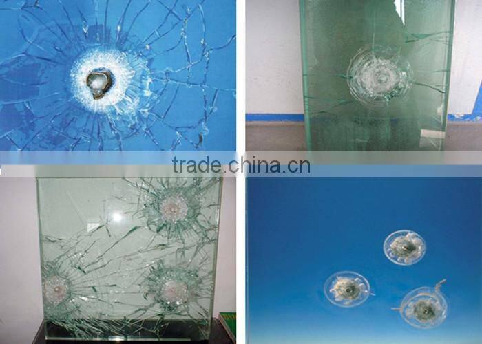 CE approved building grade laminated bullet proof glass
