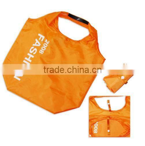 Custom promotional nylon polyester cute foldable shopping bag for advertising