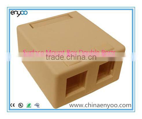 surface mount outlet box, 2 Port with or without keystone jack