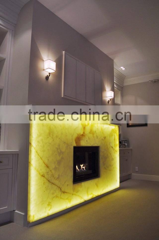 MODERN UNIQUE BACKLIT ONYX FIREPLACES