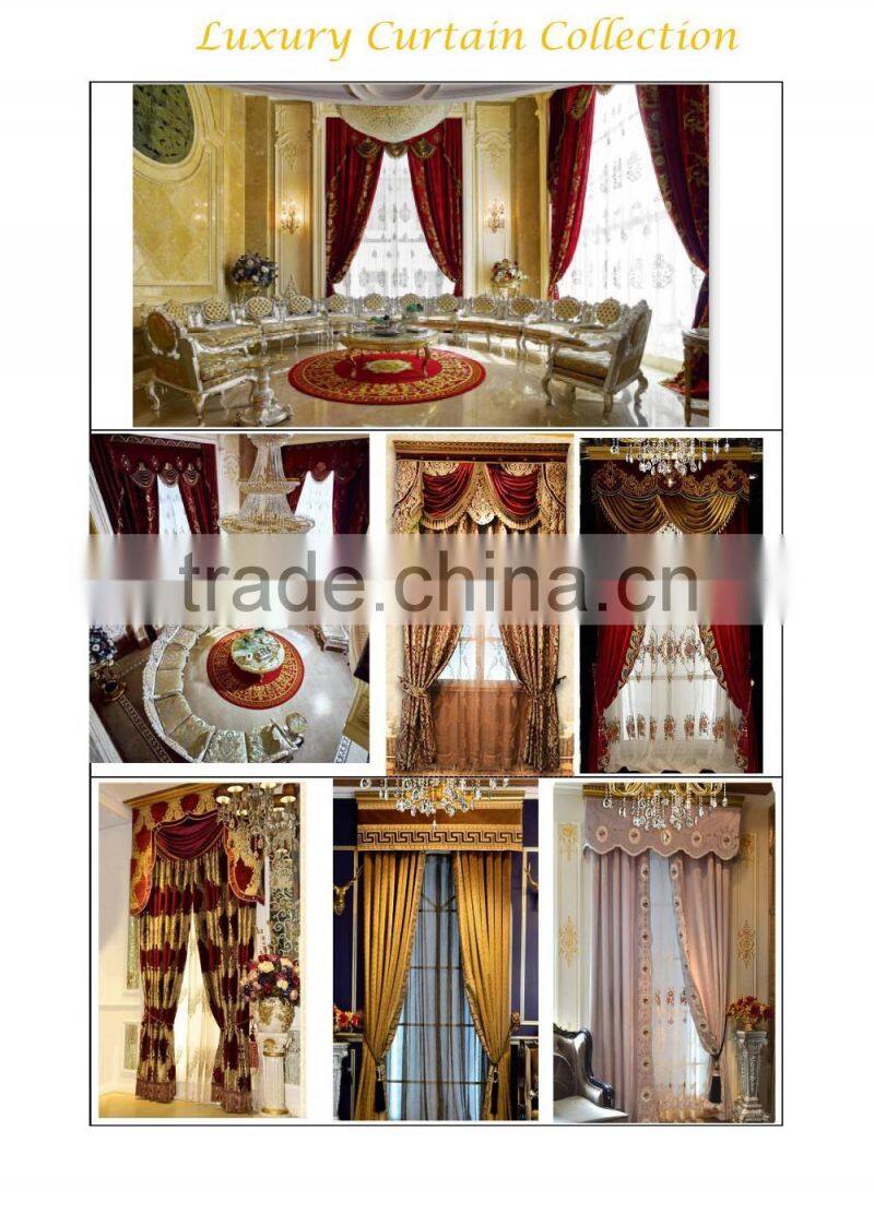 Very Elegant and Romantice Coffee Color Drapery Living Room Bay Window Blackout Curtain and White Sheer Curtain Set