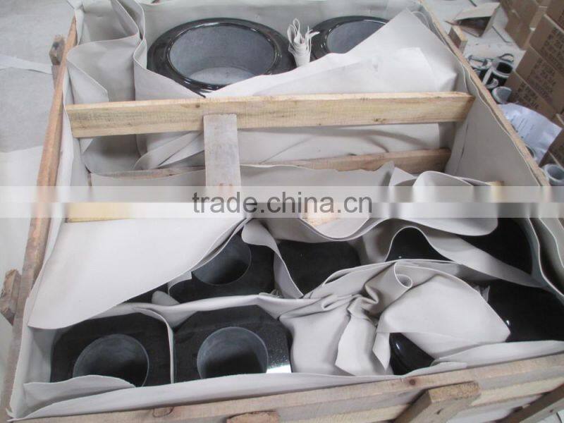 Black granite flower pot for cemetery
