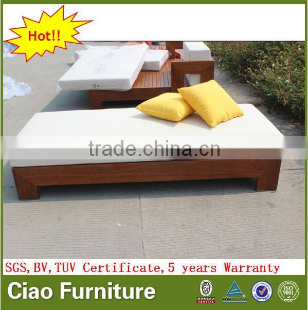 Luxury outdoor furniture top grade teak wood sunbed