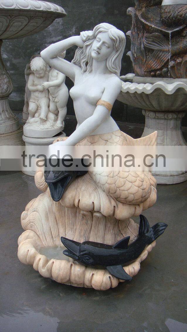 hand carved western style design marble stone mermaid fountain beautiful marble stone mermaid statue fountain