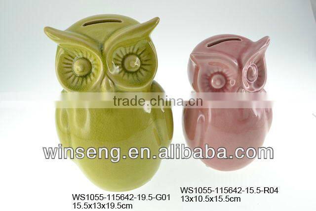 Porcelain Matte Pink Color Small Piggy Bank WS1043-24101