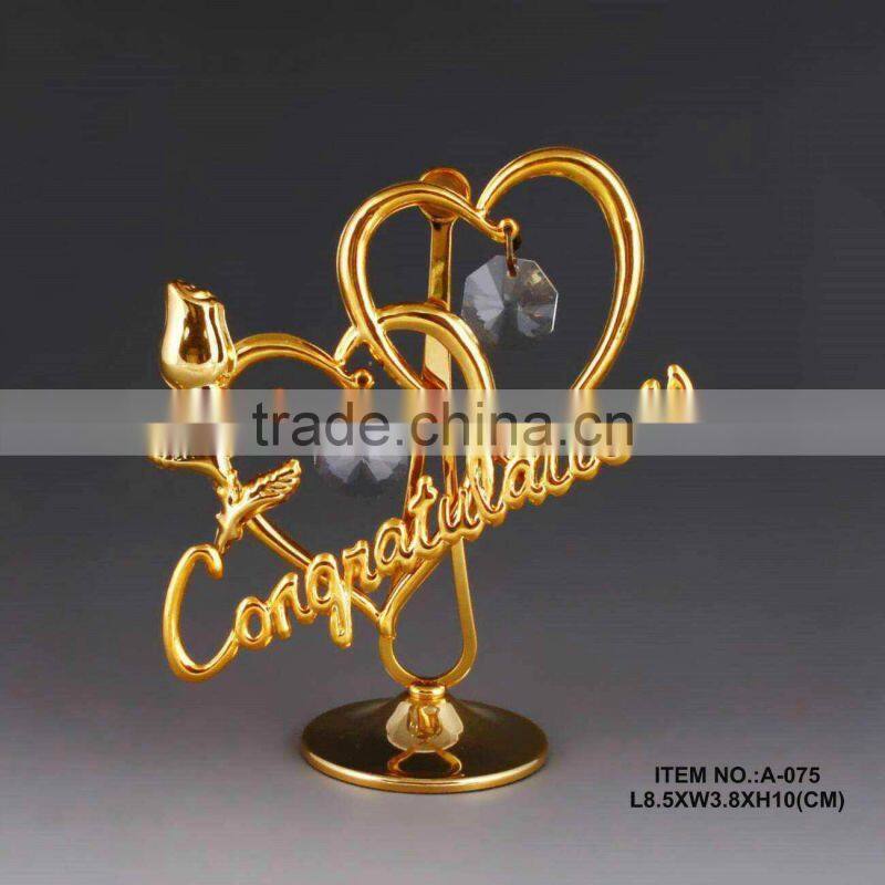 24K gold plated heart flower for valentine's gifts