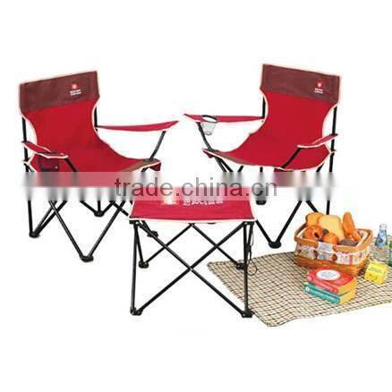 Portable 600D oxford folding camping chair and table set