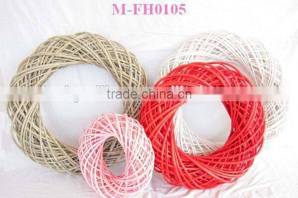 Hanging Wicker Heart for Wedding Party Decoration with Gingham Ribbon