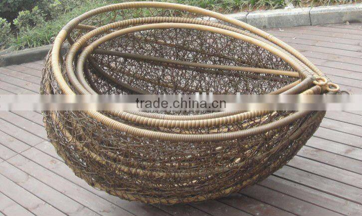 Rattan hanging egg chair