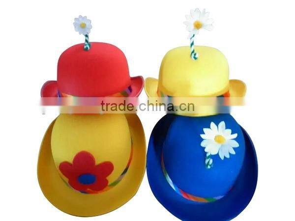 2017 new fashion charm products wool felt bowler cap top hat decorated with flowers on sale for women kids made in china