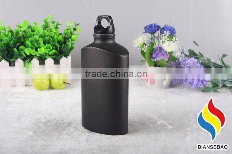 500ML matte black Flat Water bottle