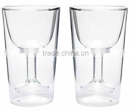 382ml 13.5ounce oenophilia wine glass,double wall glass