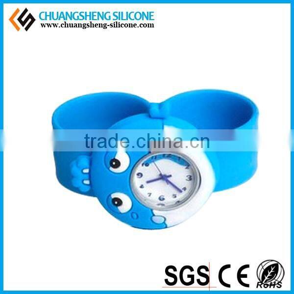 Silicone slap watch band