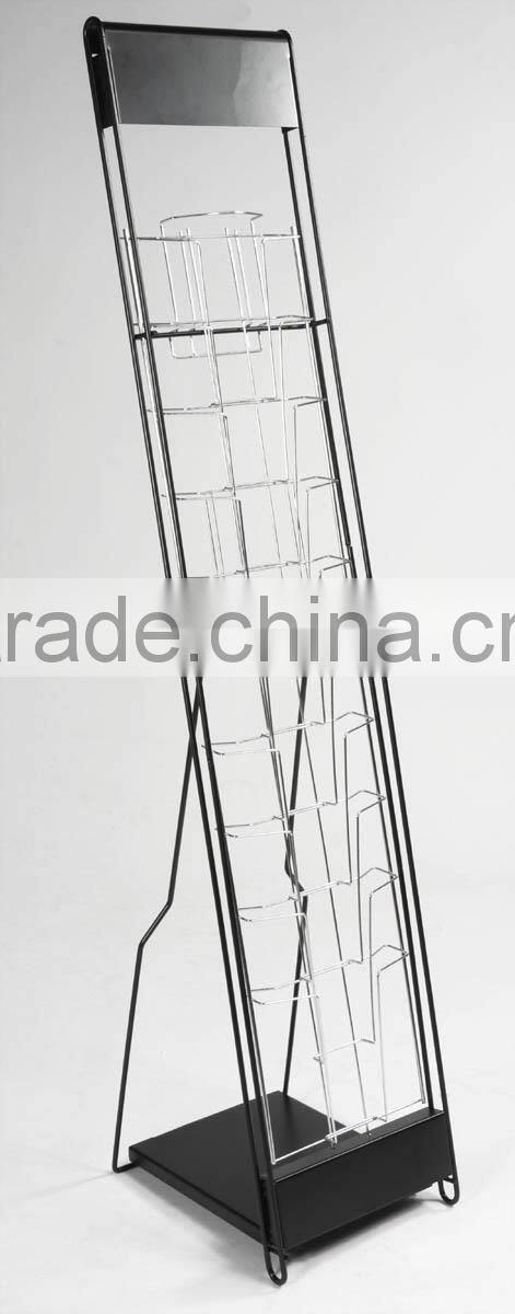 New design storage stand tall commercial floor library magazine rack