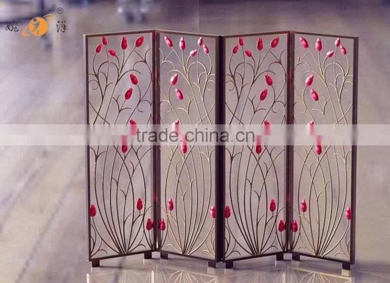 European restaurant bedroom carved hollow metal screen