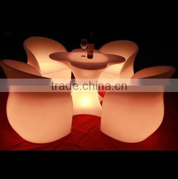 Interior decorator flower lounge chair with led light and IR remote control