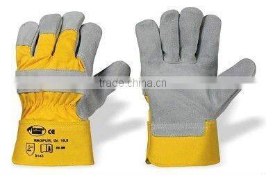Red cow split Work glove