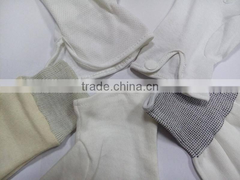 DDSAFETY Hot Sale 100% Bleach Votton Interlock Gloves With Mini Pvc Dots On Palm