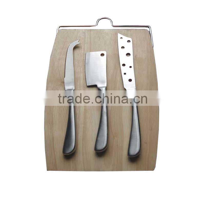 3pcs Cheese Knives With Wooden Board