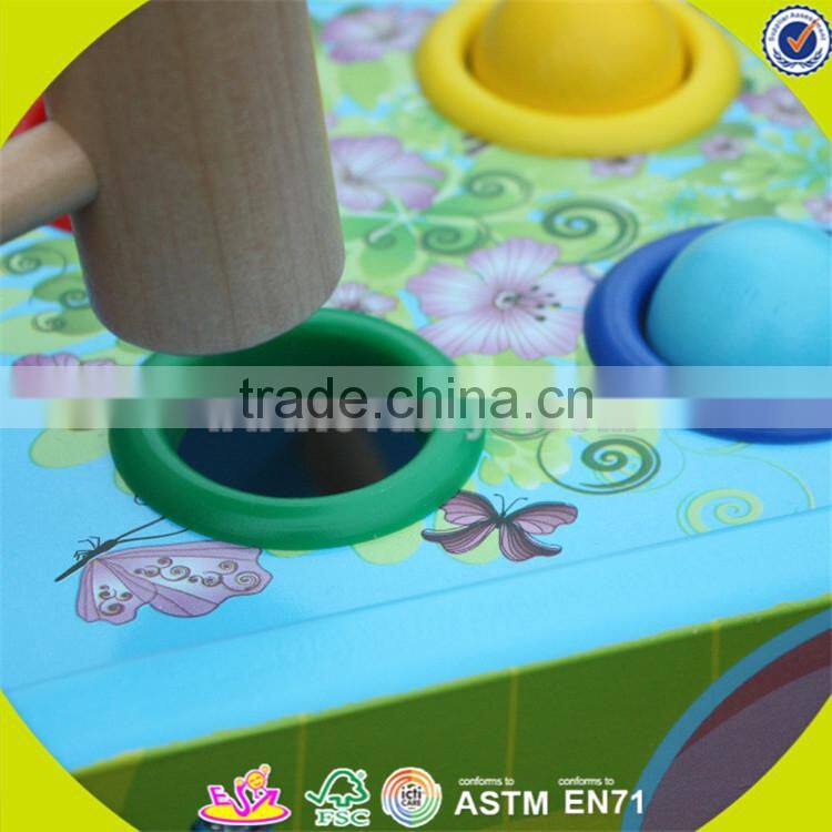 Wholesale educational wooden pounding toy multi function wooden pounding toy with abaucs and blocks W12D029