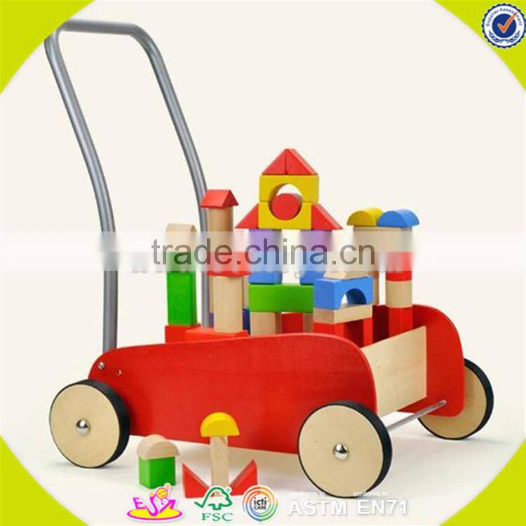 Wholesale wooden multifunction baby walkers best gift kids wooden stroller baby Walker educational wooden baby walker W16E040